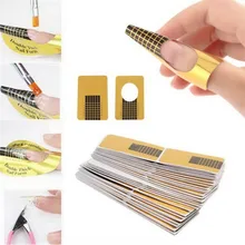 YJKL profesyonel 100 adet/torba tırnak formları akrilik eğrisi tırnak jel tırnak uzatma Nail Art kılavuzu formu Sticker TMB02-2