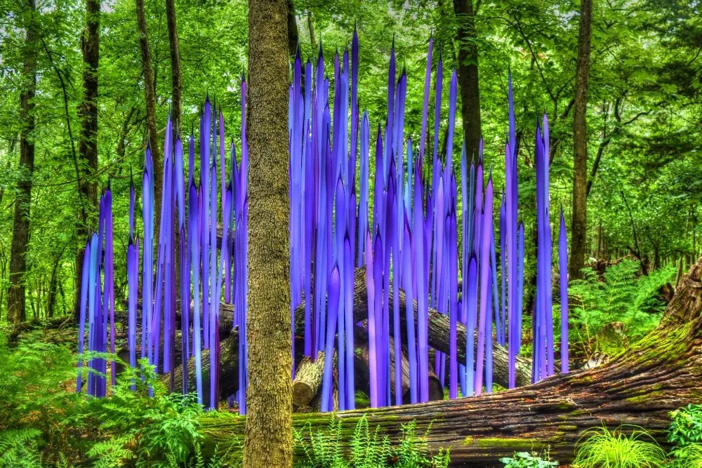 Custom Made Home Garden Woods Decor Glass Reeds Blown Murano Glass