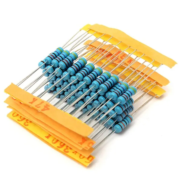 300pcs/lot 1W 1% Metal Film Resistor Assorted Kit 1K- 820K ohm Resistors Set Pack 10K 2.2K 4.7K 22K 47K 100K 2K2 4K7 Resistance