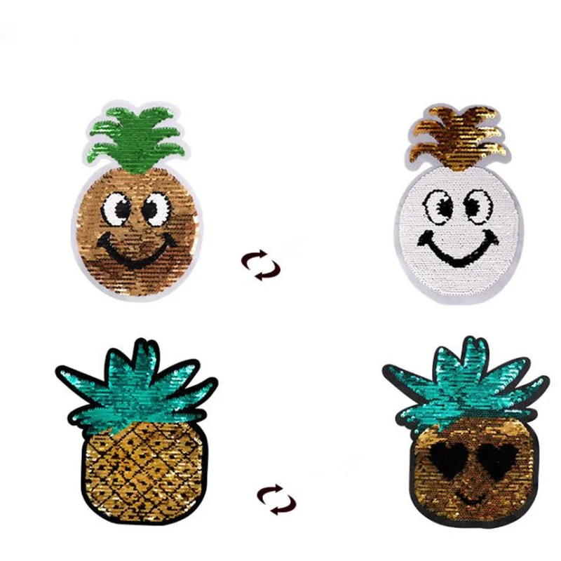 

Clothing Women Patch Reversible change color Cute pineapple up and down flip sequins biker patches for clothing stranger things
