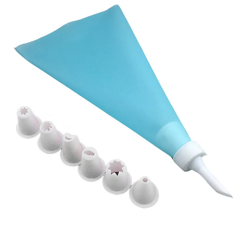 9PCS/SET Silicone DIY Icing Piping Cream Pastry Bags + 7PCS Plastic Nozzle Cake Decorating Tools Mould + Coupler Converter 9PCS/SET Silicone DIY Icing Piping Cream Pastry Bags + 7PCS Plastic Nozzle Cake Decorating Tools Mould + Coupler Converter