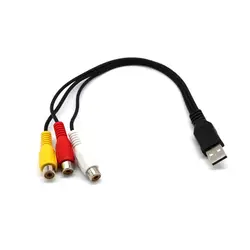1,5 м 5ft USB Мужской A до 3 RCA AV A/V ТВ кабельный трос адаптера USB к 3RCA аудио-видео кабель для приставки ТВ Игровые приставки
