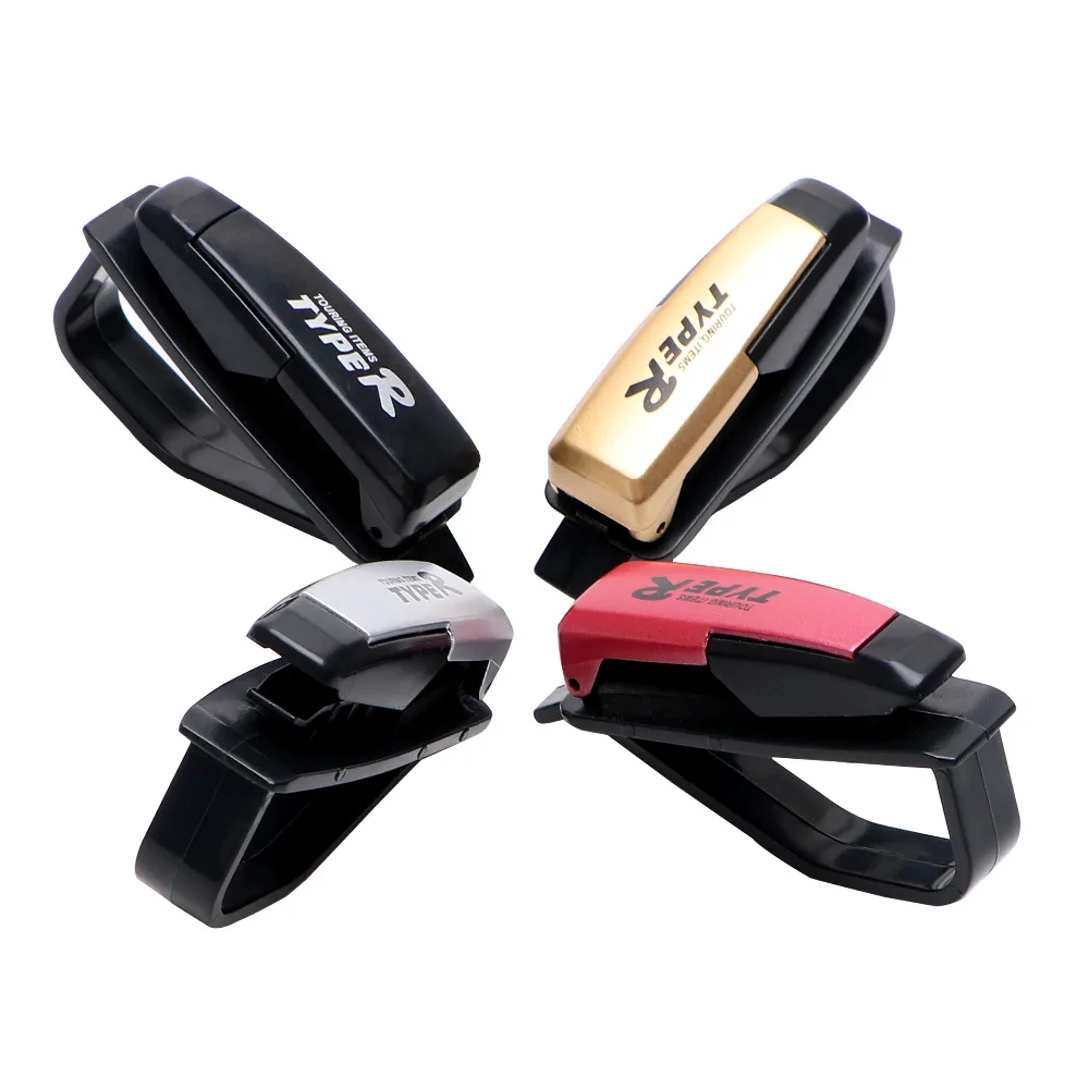 LEEPEE New Car Vehicle Sun Visor Glasses Holder Card Ticket Pen Clip