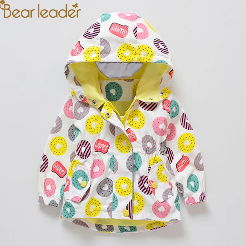 Bear Leader Kids Coats 2018 New Autumn Fashion Cartoon Donut Coats Full Sleeve Hooded Unisex Coats For 2T 3T 4T 5T