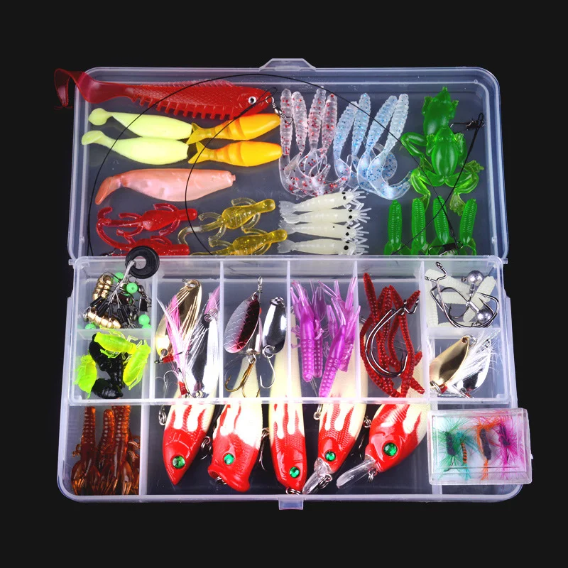  100PCS Luya Bait Set Fake Lure Bionic Bait Full Swimming Layer Road Lure Sequin Luminous Hard Fishi