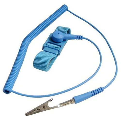 Антистатический регулируемый ремешок на запястье удобно подходит для вашего запястья удлиненный Спиральный шнур для широкого диапазона движения антистатический - Цвет: Blue