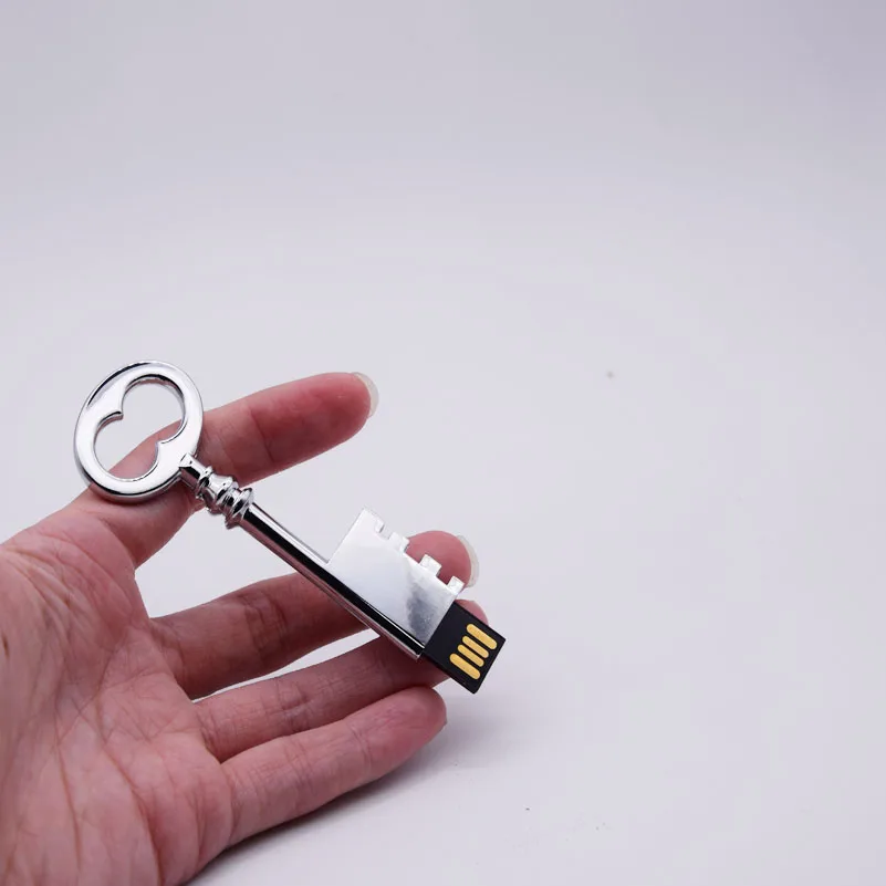 Модный Пользовательский логотип металлическая Форма ключ usb флеш-накопитель Флешка 4 ГБ 8 ГБ 16 ГБ 32 ГБ 64 ГБ стальная карта памяти U диск свадебный подарок