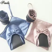 Домашняя женская складная обувь с резиновой подошвой, подходящая сумка