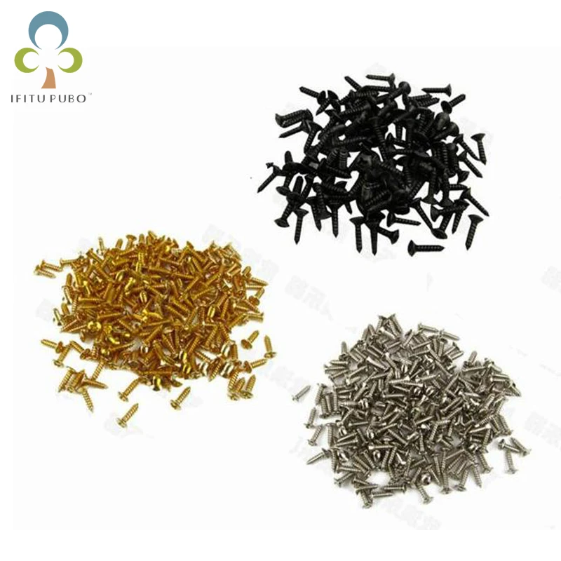 

50pcs/lot 3*12mm Bass Guitar Pickguard Screws Cavity Cover Jack Cover Plate screw For Electric Guitar Bass Parts Accessories GYH