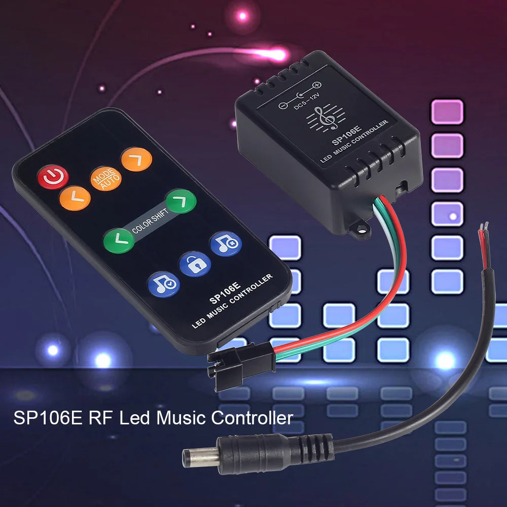 Музыкальная Светодиодная лента WS2811 цифровая Пиксельная полоса 30 светодиодный 60 светодиодный цвет мечты 5050 RGB лента RF музыкальный контроллер светодиодный светильник 12 В адаптер