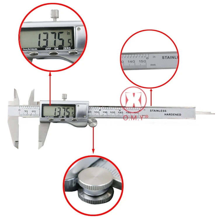 OMY металлический 6-дюймовый 150 мм Нержавеющая сталь электронный цифровой штангенциркуль с нониусом, микрометр набор ручных инструментов