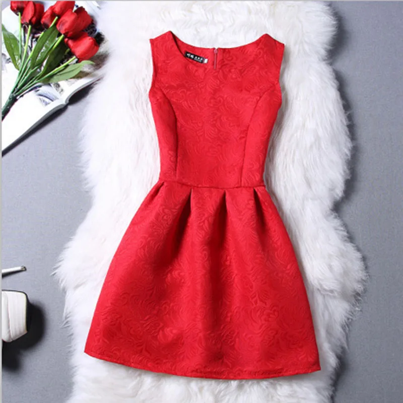 

2019 Summer Women's Dress Floral Print Dress A-Line Belle Sleeveless Vest Ladies Party Dresses Female Vestidos Charming Clothing