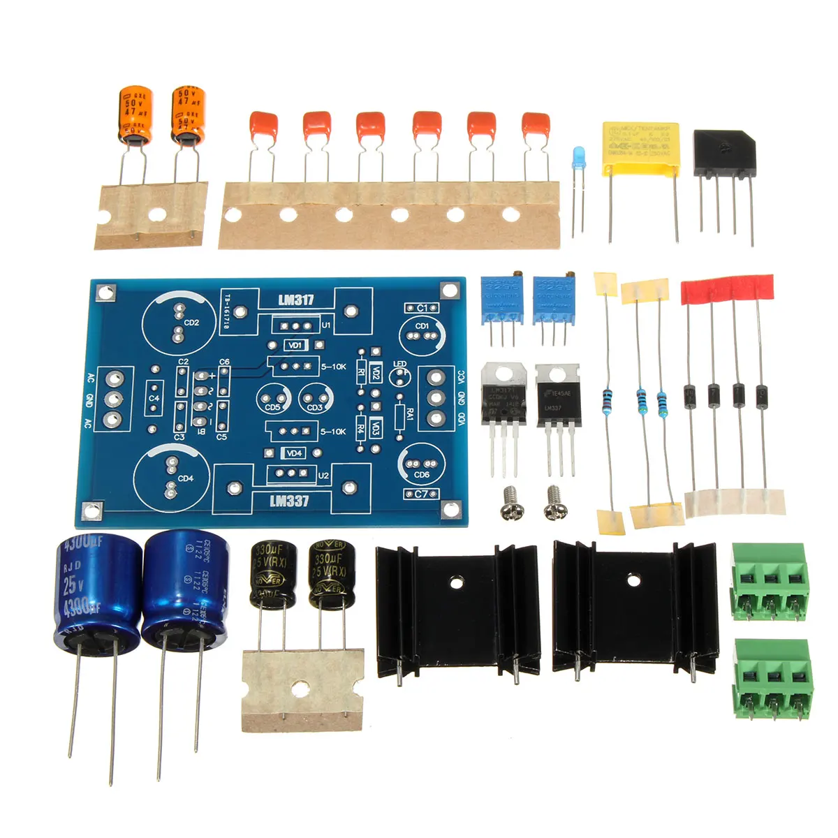 LM317 регулируемый фильтрующий источник питания LM337 регулятор напряжения модуль DIY Kit