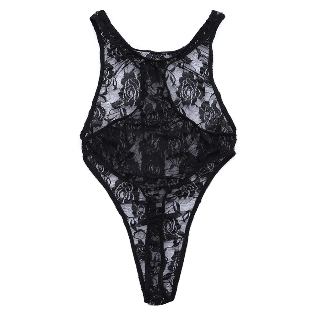 Cosplay&ware Mens One Piece Lingerie Floral Lace Mankini Bodysuit Catsuit Sissy Pouch Body Suit Jumpsuit Nightwear Sleepwear -Zentai shop online