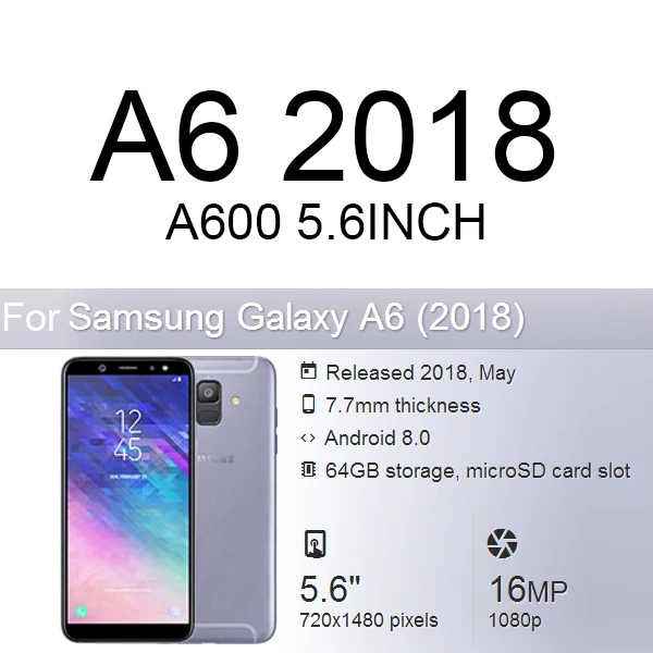 2 шт./упак. для samsung Galaxy A6 плюс закаленное Стекло A600F A605F защитный Стекло 6 SM-A600F SM-A605F A62018 полное покрытие - Цвет: A6 2018 5.6inch