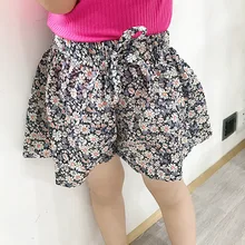 Шорты для девочек, новые летние брюки с цветочным принтом, Детские Популярные штаны, короткие леггинсы для девочек