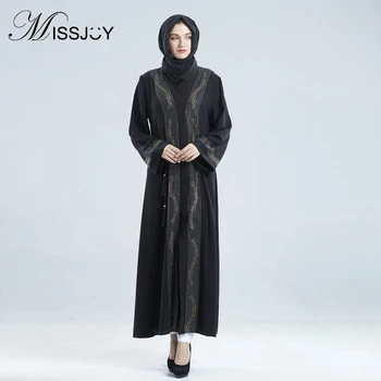 

MISSJOY Open Abaya In Dubai Muslim Party Dresses Moroccan Kaftan Ropa Arabe Long sleeve Turkish Islam Women Modest Clothing