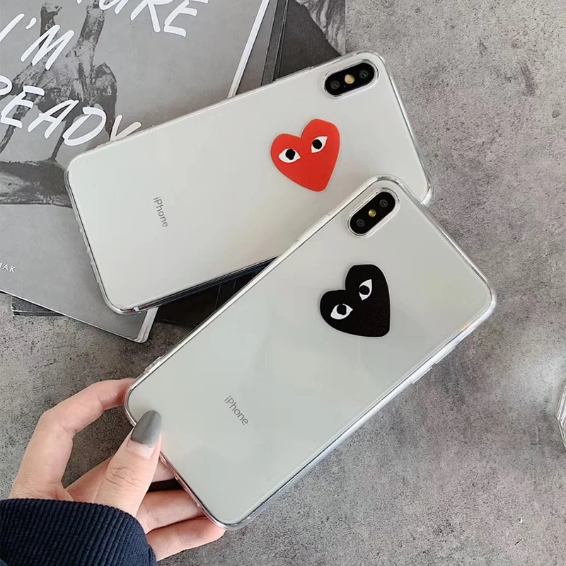 

Japan tide brand CDG PLAY Comme des Garcons Loving eyes cover case for iphone 6 6S plus 7 7plus 8 8plus X XR XS Max mobile case
