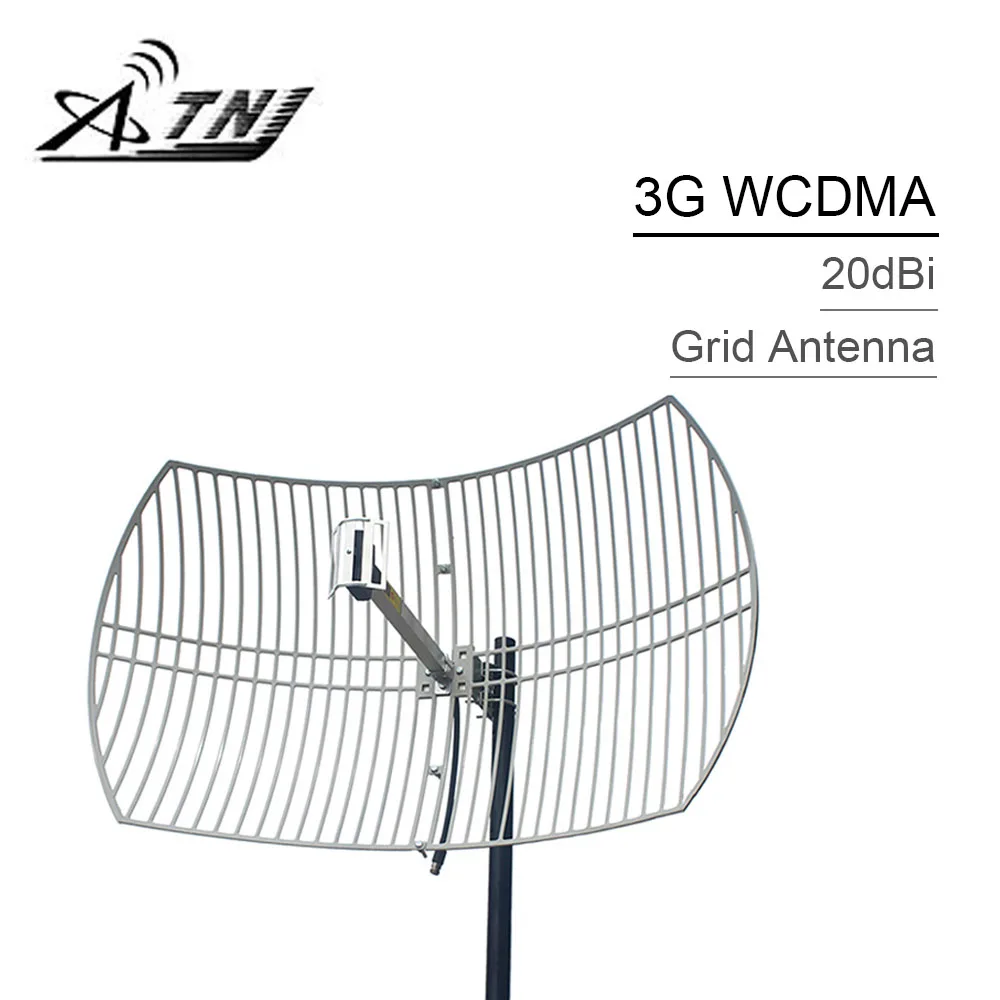 

20dBi High Gain External Grid Antenna 1920-2170mhz Work For 3G WCDMA 2100mhz UMTS Cellular Signal Amplifier N female Connector