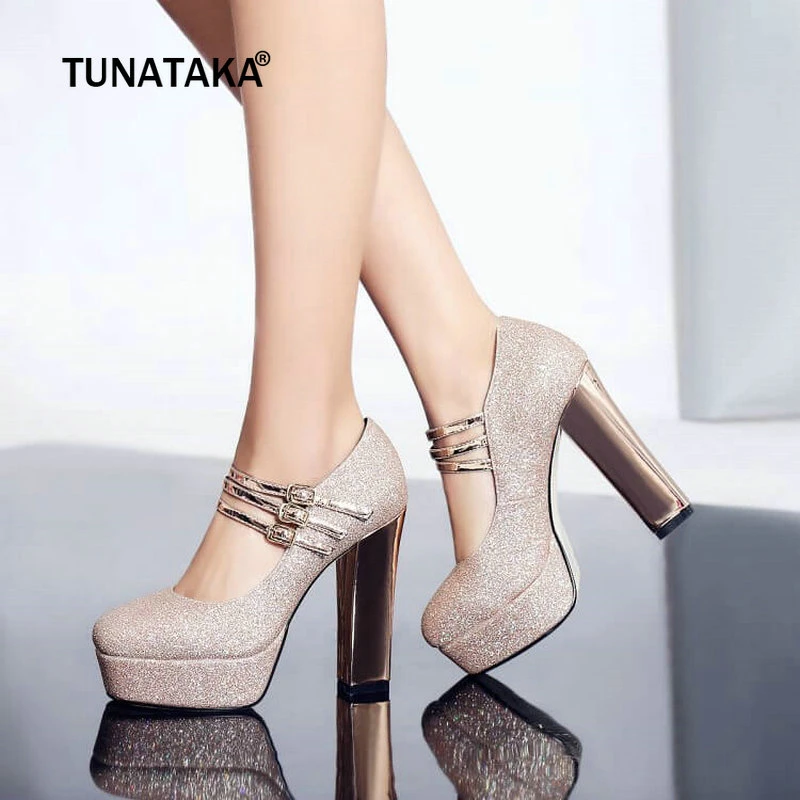 mary jane pumps with chunky heel