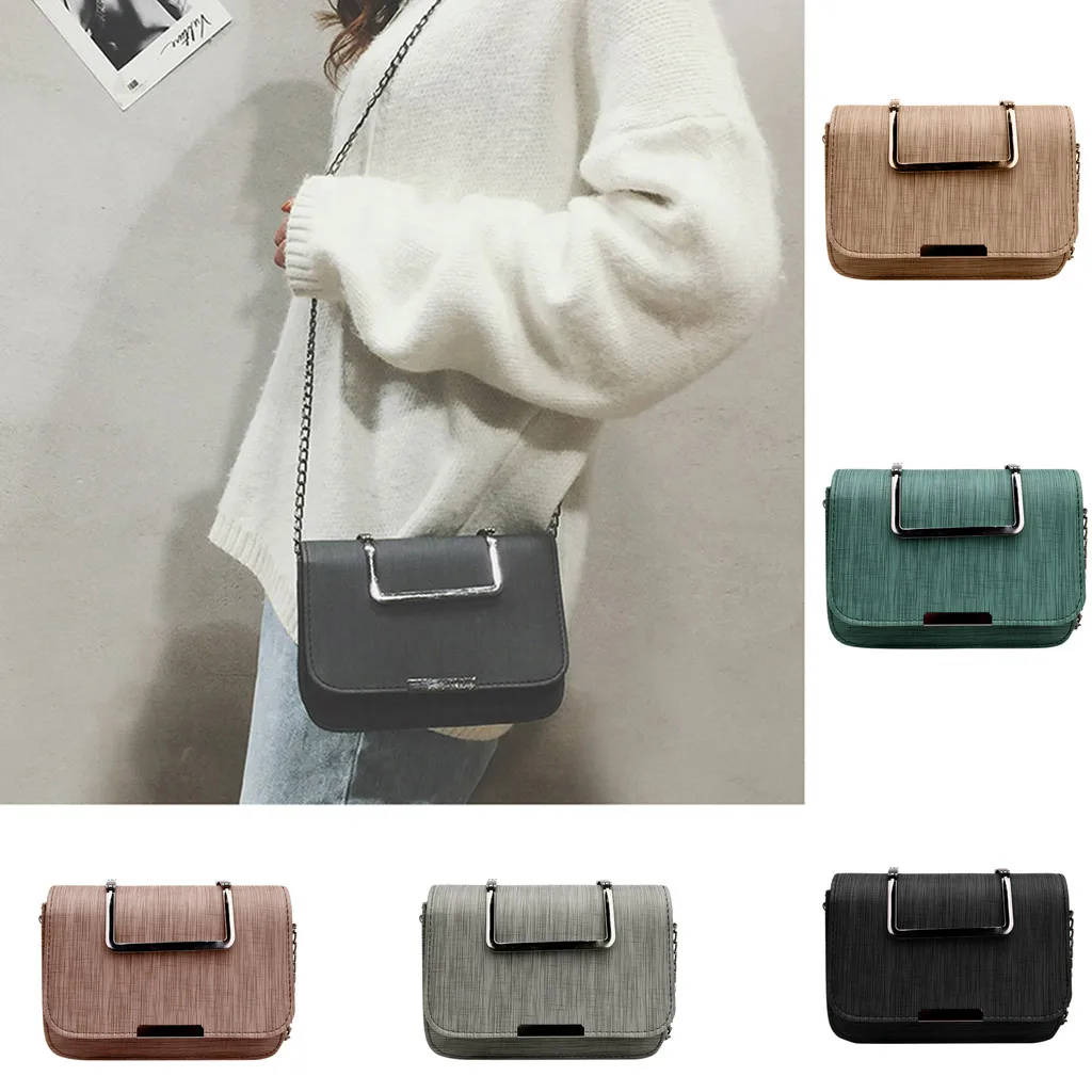 

Women's Shoulder Bags New Fabric Iron Handle Portable Chain Small Square Bag Retro Fashion Handbag Messenger Crossbody Bags