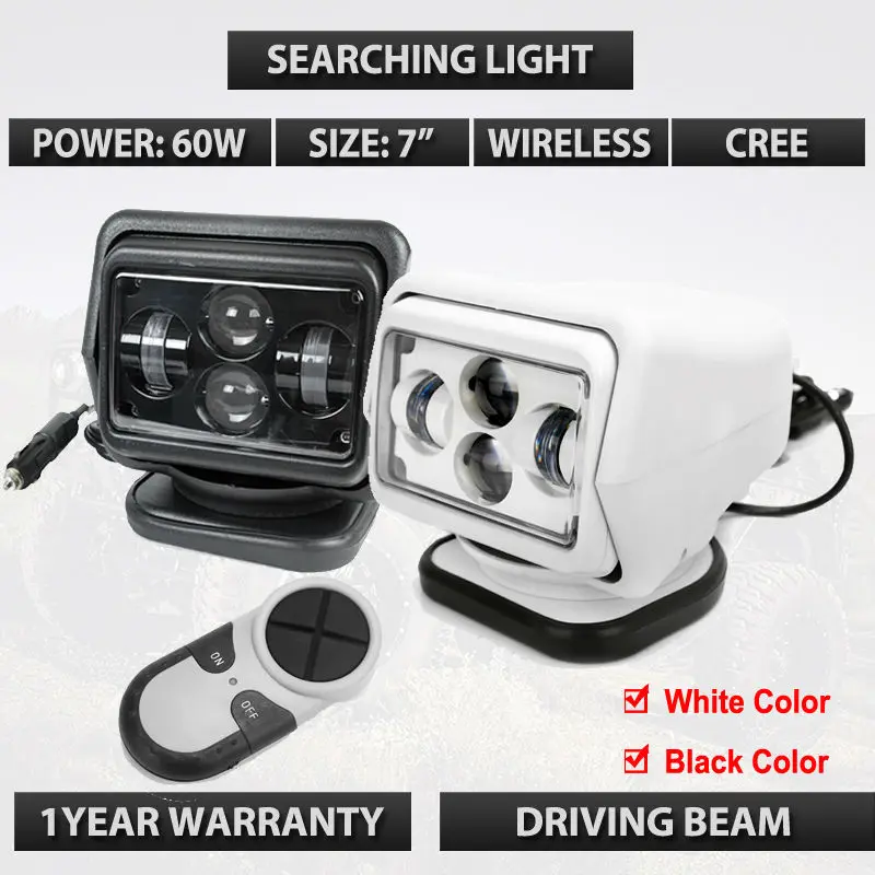 10 30v 7 60w Led Remote Control Searchlight 7inch Spot Work 10 30v 7 60w Led Remote Control