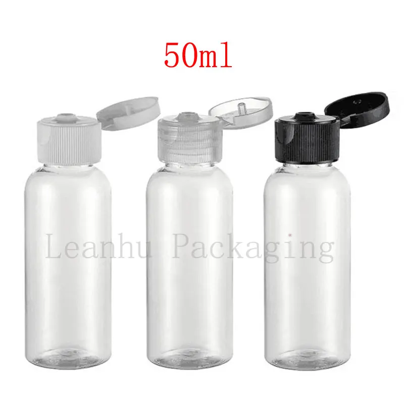 50ml X 50 empty transparent flip lid small plastic bottle for