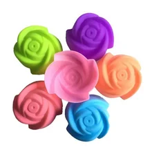 7 шт. силиконовые инструменты для выпечки c ake форма для желе, пудинга 7 см Роза cupc ake формы шоколадные формы