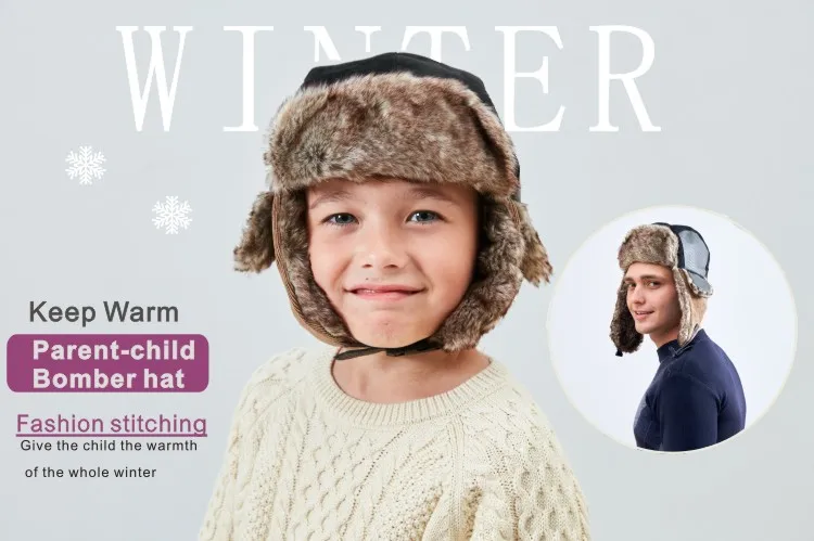 Moon Kitty Little Boys Winter Hat with Large Flaps Kids Nylon Russian//Aviator Winter Earflap Cap