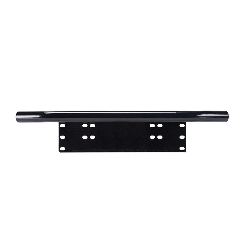 Black Car Bull Bar Front Bumper License Plate Mount Bracket Working Light Holder