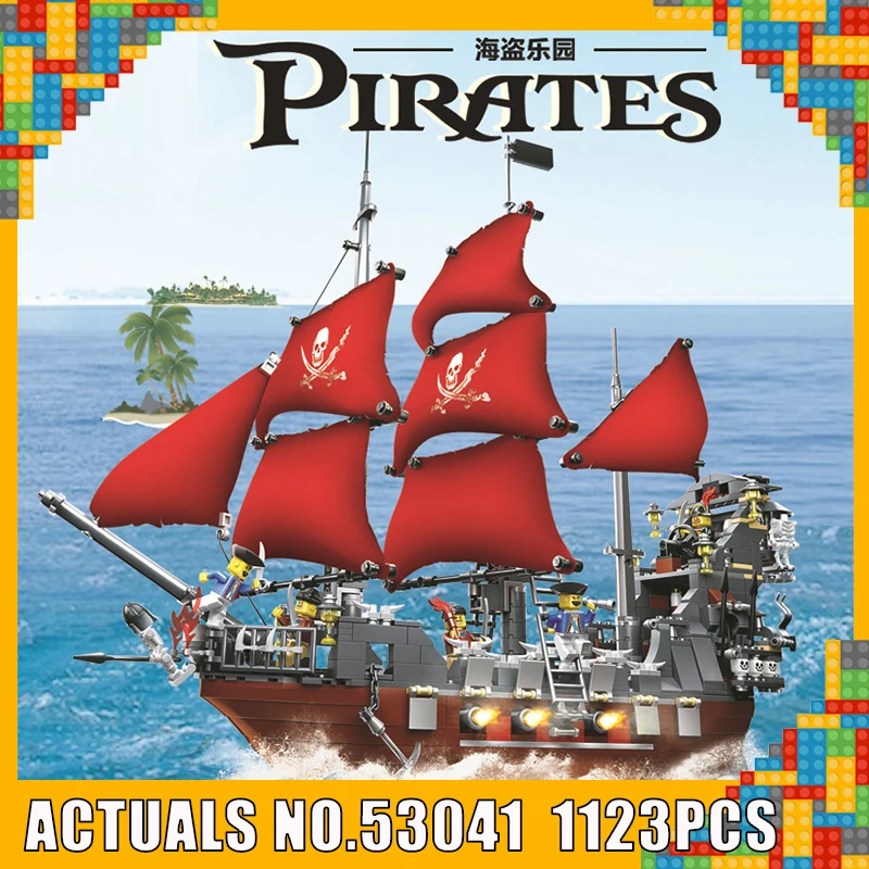 

Wange 53041 Pirates 1123pcs Black Beard Pirate Ship Building Blocks Set Educational Toys Kids Gift Bricks Compatible With Legoe