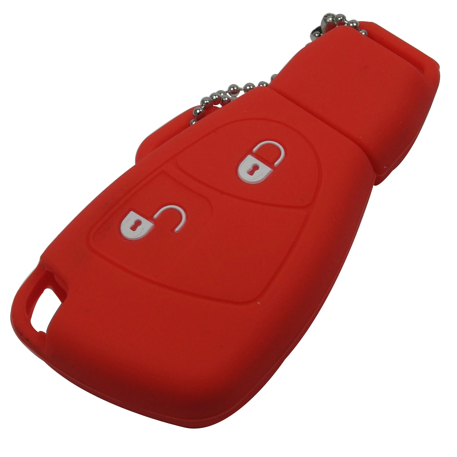 Bilchave Стайлинг дистанционный ключ-брелок от машины силиконовый чехол протектор для Mercedes Benz B C E ML S CLK CL автомобиль-Стайлинг 2 кнопки - Цвет: Красный