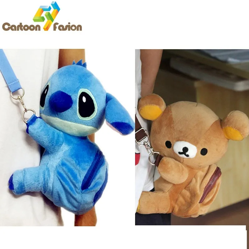 Disney Stitch Scrump Bolso Móvil Suave Felpa Bolsa Bandolera Hombro Bolso de mano