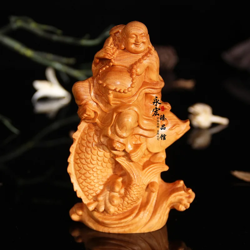 

Wood carved characters monk, desktop Decoration home decorations ornaments(A028)