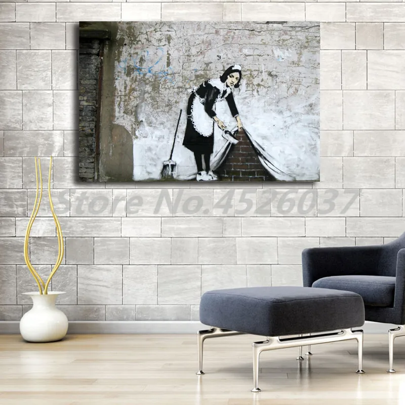 

Banksy Maid In London Street Graffiti HD Wall Art Canvas Posters Prints Painting Wall Pictures For Office Living Room Home Decor
