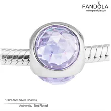 Стерлингового серебра 925 Сияющие капли лаванды CZ подвески подходят бренд браслет бусины для изготовления ювелирных изделий