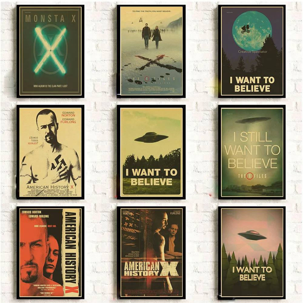 

The X-Files Poster TV Series Vintage Prints and Posters Cafe Bar Room Wall sticker Art Painting Home Decor