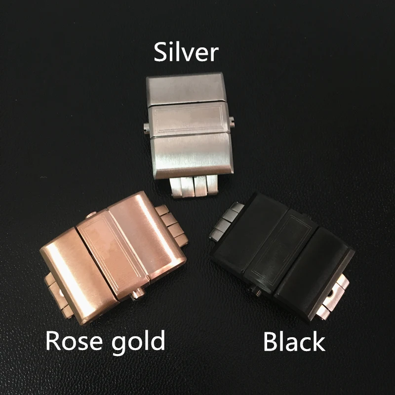 

TJP Brands 20mm Silver Black Rosegold 316L Stainless Steel Deployant Buckle Clasp For Ulysse Nardin