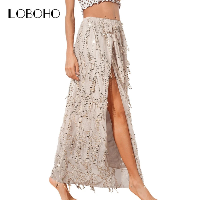 sequin long skirt and top