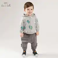DBJ9903-1 dave bella spring infant toddler baby boys fashion sets kids long sleeve clothing sets children 2 pcs suit