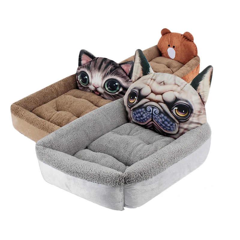 

Fine joy Cute Animal Cat Dog Pet Beds Mats Teddy Pet Dog Sofa Pet Cat Bed House Big Blanket Cushion Basket Supplies