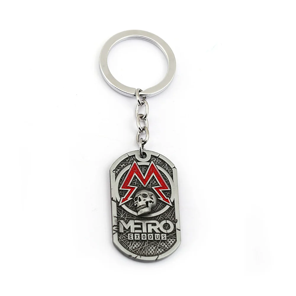 

Metro Exodus 2033 Keychain Skull Pendant keychains Dog Tag Key Chains Car Keyring Charm Game Jewelry llaveros Gifts