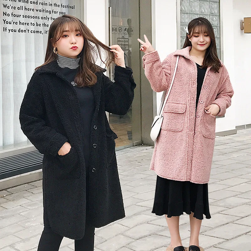 Grande Manteau Nouvelle Mode Agneau Femmes Lâche 822 Printemps Chaud Longueur Taille Épaississement Pardessus Moyen 5lKcuTF1J3
