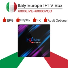 H96 max RK3318 Android 9.0 smart tv box&italy super iptv subscription Germany Albania Turkey bein sport netflix ExYu adult iptv