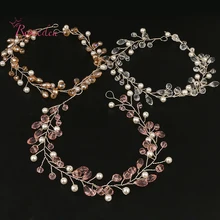 Свадебные аксессуары ручной работы для волос, новая тиара, головной убор, кристалл, головной убор для женщин и девушек, стразы, диадемы и короны RE688