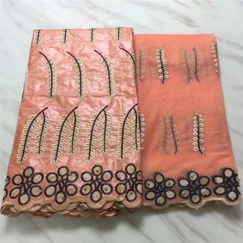 

5+2Yard African Bazin riche getzner 2018 African Brocade Bead Net Lace Fabric High quality Nigerian lace for Wedding Dress Y255