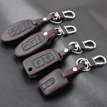 

Leather Car Key Case For Nissan Teana X-Trail Qashqai J10 Livina Sylphy Tiida Sunny March Murano Geniss Juke Almera Navara Note