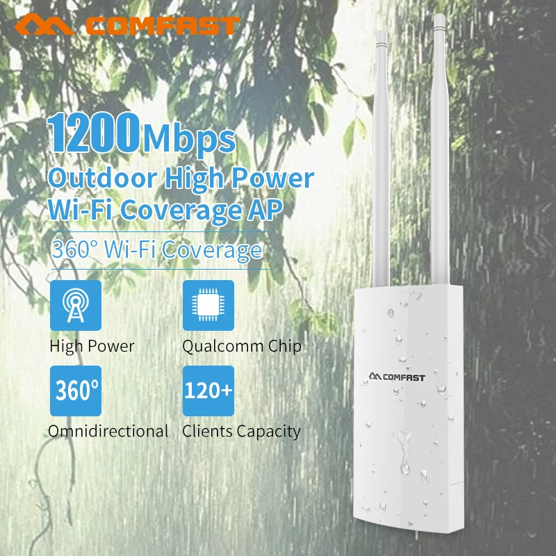 

1200mbps Gigabit Poe Wireless Wifi Repeater 5.8Ghz High power Outdoor Waterproof Extender Wireless Wifi Router Antennas Wifi cov