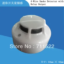 Индивидуальные Мини пожарная сигнализация 4-проводной детектор дыма некодирующей детектор с реле Выход