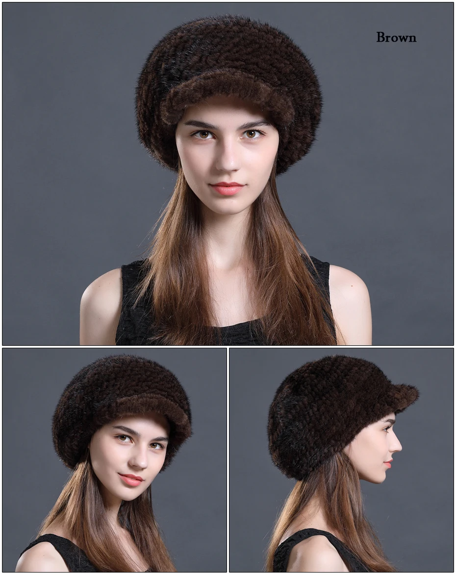 Натуральный мех шляпа для Для женщин кепки женский берет Шапки острые козырьки Для женщин зимние Шапки Теплый Женский сплошной реального
